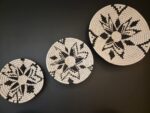 Handwoven Seagrass Wall Plates with Black and White Pattern – Set of 3