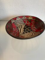 Red wooden bowl