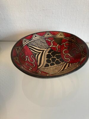 Red wooden bowl