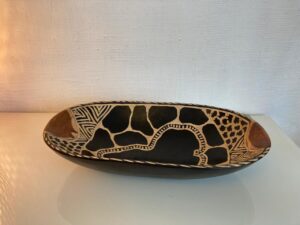 Oval wooden bowl