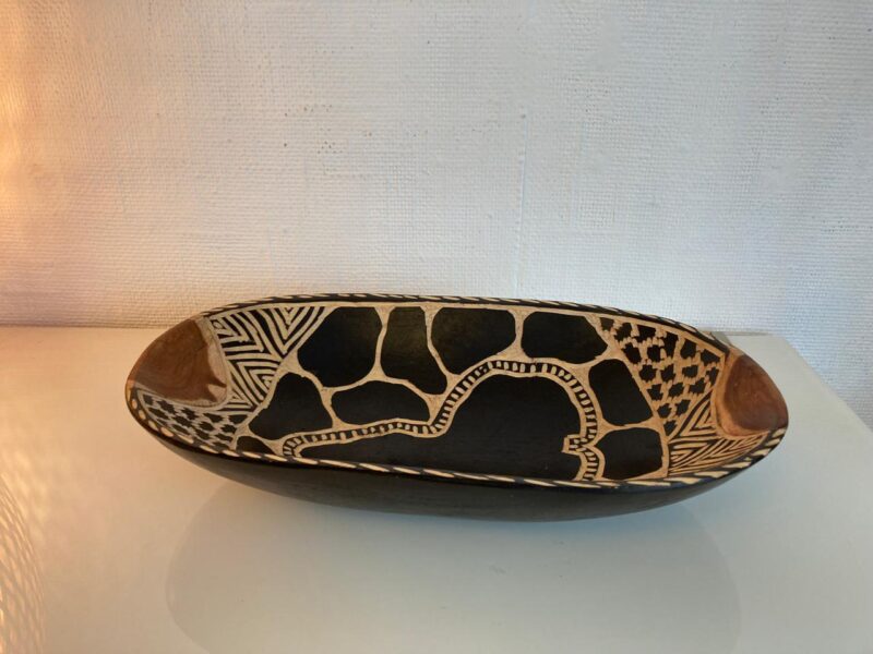 Oval wooden bowl