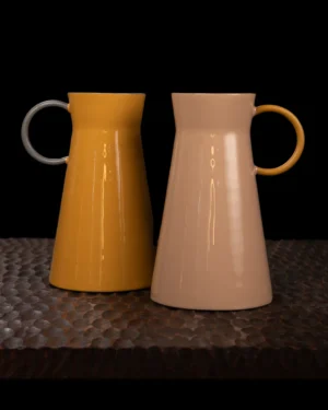 Country Vase Taupe And Mustard Colours